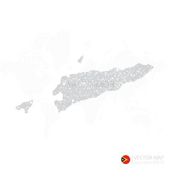 East Timor grey map isolated on white background with abstract mesh line and point scales. Vector illustration eps 10
