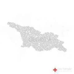 Georgia grey map isolated on white background with abstract mesh line and point scales. Vector illustration eps 10