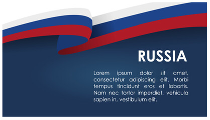Russia Flag Ribbon. Slides Vector Illustration