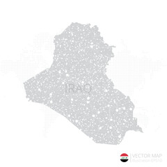 Fototapeta premium Iraq grey map isolated on white background with abstract mesh line and point scales. Vector illustration eps 10