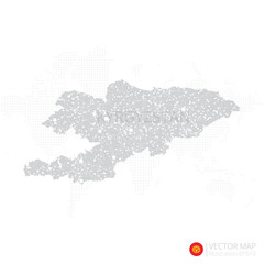 Kyrgyzstan grey map isolated on white background with abstract mesh line and point scales. Vector illustration eps 10