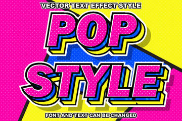 pop style colorful comic 3d style editable text effect font style template background cute color wallpaper design banner