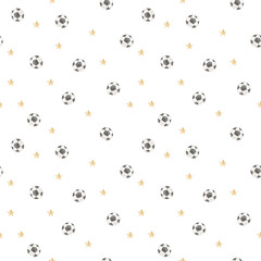 watercolor football seamless pattern illustration for kids
