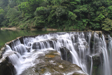 the landscape of Shifen Waterfall in Pingxi, Taiwan 18 April 2011