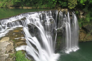 the landscape of Shifen Waterfall in Pingxi, Taiwan 18 April 2011