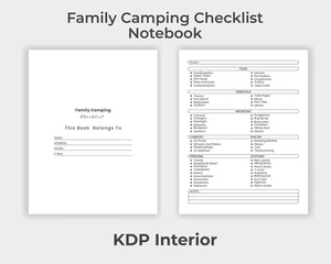 KDP Interior Family Camping Checklist Notebook