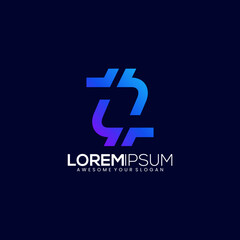 abstract  letter z crypto colorful logo gradient