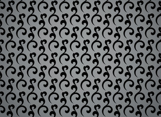 Flower geometric pattern. Seamless vector background. Black and gray ornament. Ornament for fabric, wallpaper, packaging. Decorative print