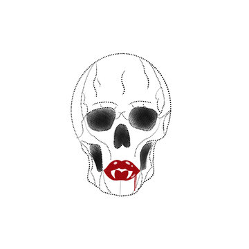 hand drawn skull, suitable for tattoo