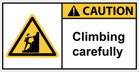 Be careful of steep slopes and rocks.Sign caution