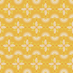 Swan Feather Nature Seamless Pattern Background Plant Retro Damask Art