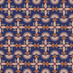 Swan Feather Nature Seamless Pattern Background Plant Retro Damask Art