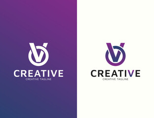 letter v logo design template