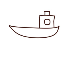 ship outline with children's drawing models