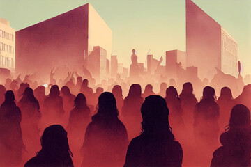 Fototapeta premium people protesting in the streets