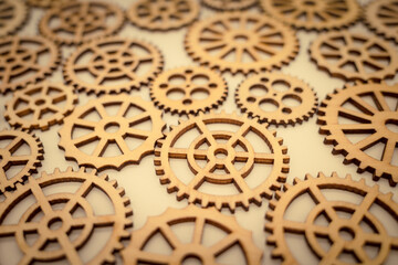 木製のギアの背景