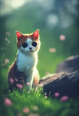 Cat kitten cute fluffy cat.	
