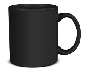 11 oz Black Coffee Mug Mockup - Isolated