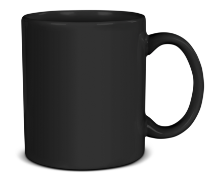 11 oz Black Coffee Mug Mockup - Isolated