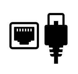 LAN cable and connector  (plug)  icon illustration | png	
