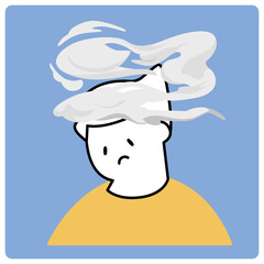 Vector illustration of like a fog in your head.