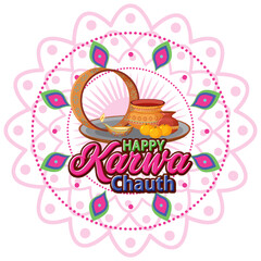 Happy Karwa Chauth text design