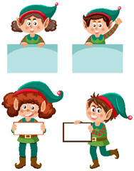 Christmas elves cartoon character collection