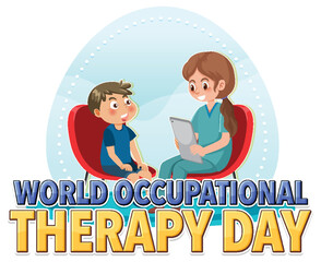 World occupational therapy day text banner design