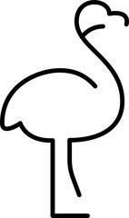 Simple emu icon, ostrich illustration on transparent background