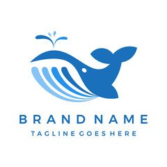 Colorful whale logo design vector 
