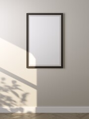 3d rendering of an empty frame on the wall. 