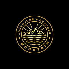 Mountain logo symbol for nature landscape or Outdoor Adventure.