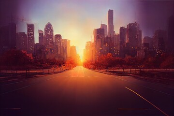 Obraz premium Urban landscape road