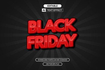 Obraz premium Black friday text effect with bold font