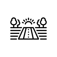 Black line icon for fields