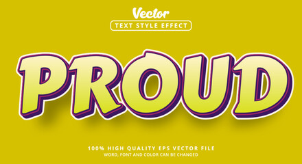 Editable text effect, Proud text with colorful style