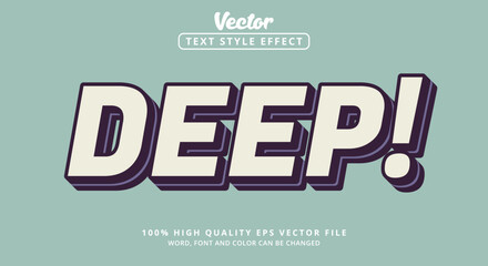 Editable text effect, Deep text with layered style and modern style