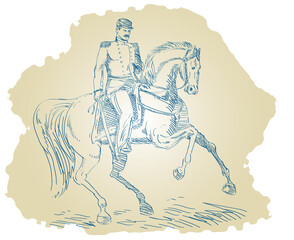 Fototapeta premium American Civil War Union officer on horseback