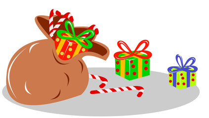 Santa's sack bag of presents