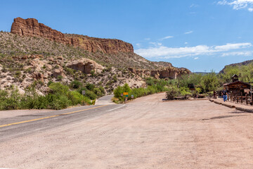 View from Lost Dutchman State Park to Superstition Mountains, Arizona, USA