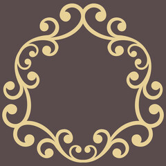 Oriental pattern with arabesques and floral elements. Traditional classic golden ornament. Vintage pattern with arabesques