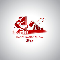 Vector illustration of happy Tonga National day banner
