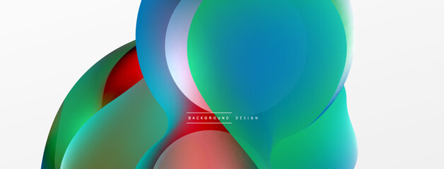 Fluid abstract background, round shapes and circle flowing design for wallpaper, banner, background or landing