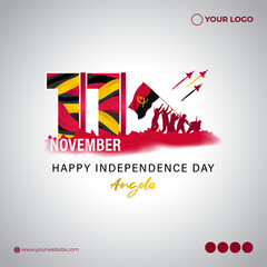 Vector illustration of happy Angola independence day banner