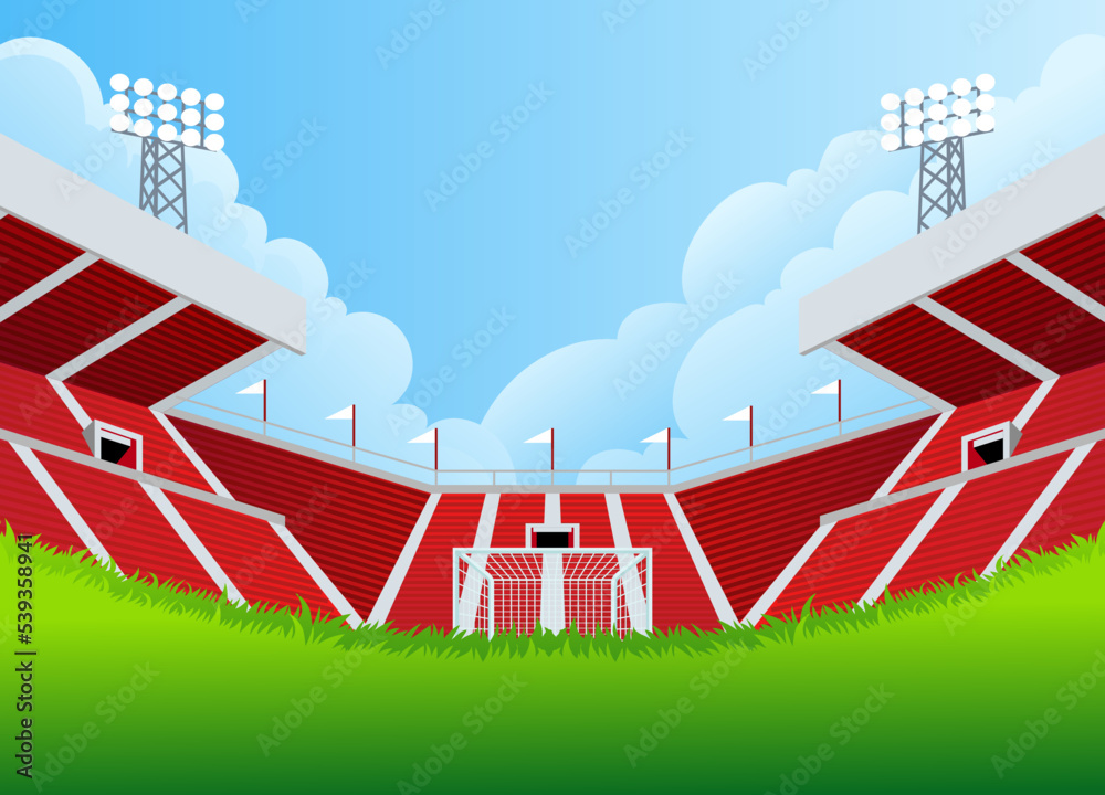 Poster Vector of Sport Soccer Football Stadium