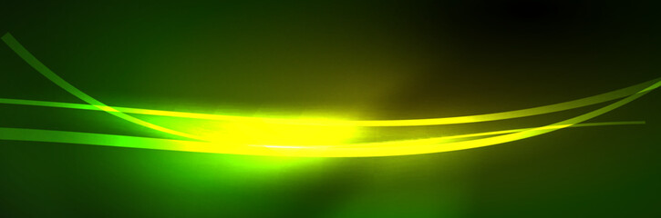 Neon glowing fluid wave lines, magic energy space light concept, abstract background wallpaper design