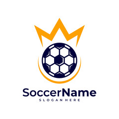 Obraz premium King Soccer logo template, Football King logo design vector