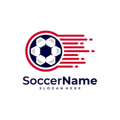 Fast Soccer logo template, Football Fast logo design vector
