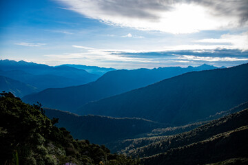 mountains and clouds in the morning