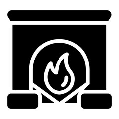 Fireplace glyph icon